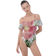 Flowers-102 Frill Detail One Piece Swimsuit
