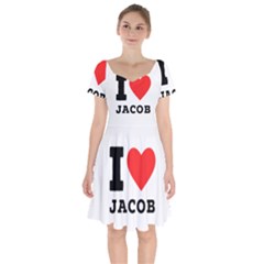 I Love Jacob Short Sleeve Bardot Dress by ilovewhateva