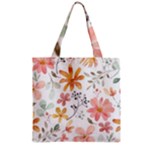 Flowers-107 Zipper Grocery Tote Bag