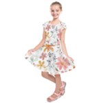 Flowers-107 Kids  Short Sleeve Dress