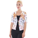 Flowers-107 Cropped Button Cardigan