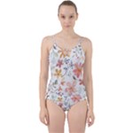 Flowers-107 Cut Out Top Tankini Set
