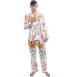 Flowers-107 Men s Long Sleeve Satin Pajamas Set