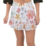 Flowers-107 Fishtail Mini Chiffon Skirt
