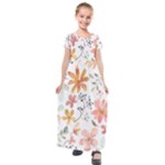 Flowers-107 Kids  Short Sleeve Maxi Dress
