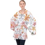 Flowers-107 Long Sleeve Velvet Kimono 