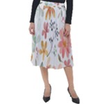 Flowers-107 Classic Velour Midi Skirt 