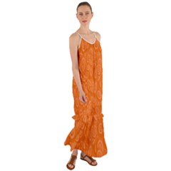 Orange-ellipse Cami Maxi Ruffle Chiffon Dress by nateshop