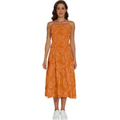 Orange-ellipse Sleeveless Shoulder Straps Boho Dress by nateshop