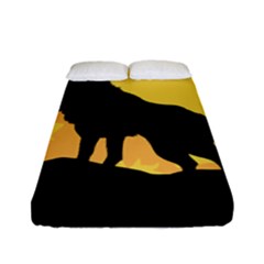 Wolf Wild Animal Night Moon Fitted Sheet (full/ Double Size) by Semog4