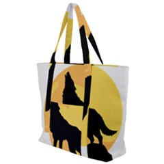 Wolf Wild Animal Night Moon Zip Up Canvas Bag by Semog4