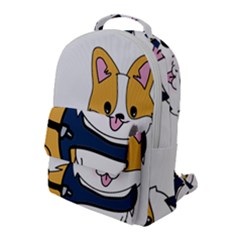 Puppy Cartoon Corgi Flap Pocket Backpack (large) by Semog4