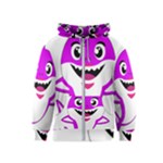 Purple Shark Fish Kids  Zipper Hoodie