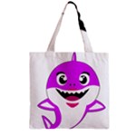 Purple Shark Fish Zipper Grocery Tote Bag
