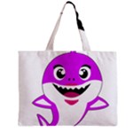Purple Shark Fish Zipper Mini Tote Bag