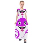 Purple Shark Fish Kids  Short Sleeve Maxi Dress