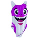 Purple Shark Fish Kids  Cut-Out Back One Piece Swimsuit