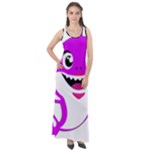 Purple Shark Fish Sleeveless Velour Maxi Dress
