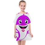 Purple Shark Fish Kids  One Piece Chiffon Dress