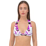 Purple Shark Fish Double Strap Halter Bikini Top