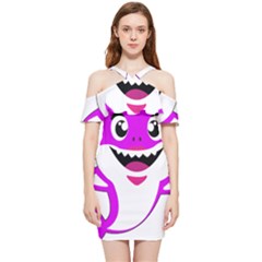 Purple Shark Fish Shoulder Frill Bodycon Summer Dress by Semog4