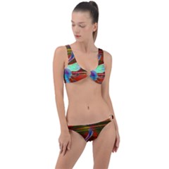Abstract Fractal Design Digital Wallpaper Graphic Backdrop Ring Detail Crop Bikini Set by Semog4
