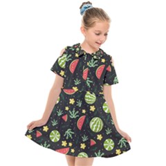 Watermelon Berries Patterns Pattern Kids  Short Sleeve Shirt Dress by Semog4