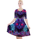 Gamer Life Quarter Sleeve A-Line Dress