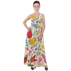 Colorful Flowers Pattern Abstract Patterns Floral Patterns Empire Waist Velour Maxi Dress by Semog4