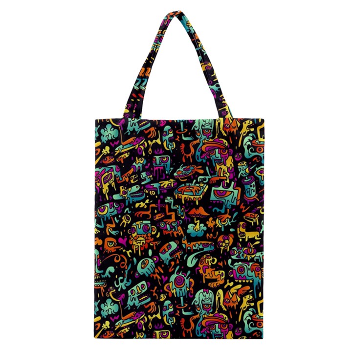 Cartoon Monster Pattern Abstract Background Classic Tote Bag