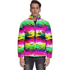 Waves Of Color Men s Puffer Bubble Jacket Coat by Semog4