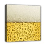 Texture Pattern Macro Glass Of Beer Foam White Yellow Art Mini Canvas 8  x 8  (Stretched)