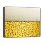 Texture Pattern Macro Glass Of Beer Foam White Yellow Art Canvas 14  x 11  (Stretched)