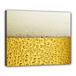 Texture Pattern Macro Glass Of Beer Foam White Yellow Art Canvas 20  x 16  (Stretched)