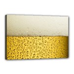 Texture Pattern Macro Glass Of Beer Foam White Yellow Art Canvas 18  x 12  (Stretched)