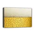 Texture Pattern Macro Glass Of Beer Foam White Yellow Art Deluxe Canvas 18  x 12  (Stretched)
