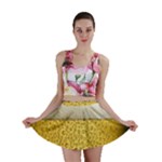 Texture Pattern Macro Glass Of Beer Foam White Yellow Art Mini Skirt