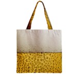 Texture Pattern Macro Glass Of Beer Foam White Yellow Art Zipper Grocery Tote Bag