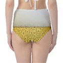 Texture Pattern Macro Glass Of Beer Foam White Yellow Art Classic High-Waist Bikini Bottoms View2