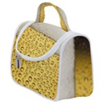 Texture Pattern Macro Glass Of Beer Foam White Yellow Art Satchel Handbag