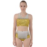 Texture Pattern Macro Glass Of Beer Foam White Yellow Art Racer Back Bikini Set