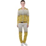 Texture Pattern Macro Glass Of Beer Foam White Yellow Art Casual Jacket and Pants Set