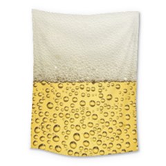 Texture Pattern Macro Glass Of Beer Foam White Yellow Art Medium Tapestry by Semog4