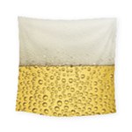Texture Pattern Macro Glass Of Beer Foam White Yellow Art Square Tapestry (Small)