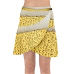 Texture Pattern Macro Glass Of Beer Foam White Yellow Art Wrap Front Skirt