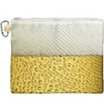 Texture Pattern Macro Glass Of Beer Foam White Yellow Art Canvas Cosmetic Bag (XXXL)