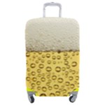 Texture Pattern Macro Glass Of Beer Foam White Yellow Art Luggage Cover (Medium)