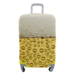 Texture Pattern Macro Glass Of Beer Foam White Yellow Art Luggage Cover (Small)