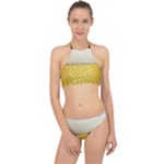 Texture Pattern Macro Glass Of Beer Foam White Yellow Art Racer Front Bikini Set