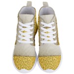 Texture Pattern Macro Glass Of Beer Foam White Yellow Art Women s Lightweight High Top Sneakers